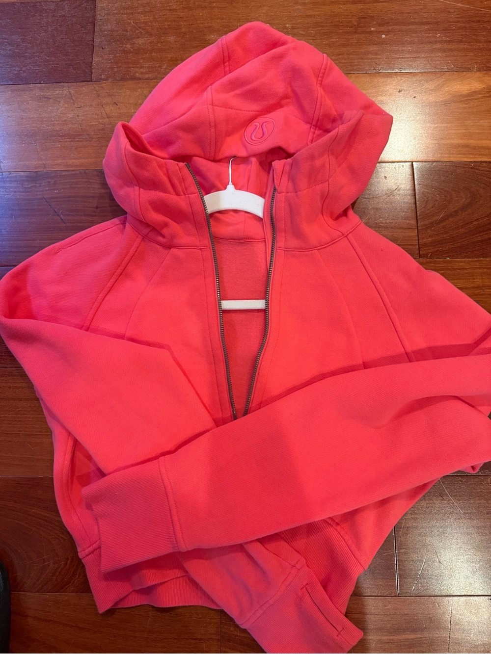 lululemon athletica Coral Pink Hooded Zip Jacket